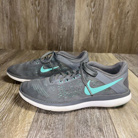 Nike Flex Women's US Size 7.5 830751-013 Gray Aqua Blue Running Sneaker Shoes - Picture 5 of 12
